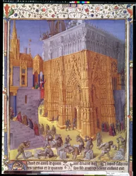 Construcción del Templo de Jerusalén, ilustración de 